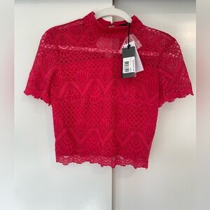 NWT Guess Pink Lace Blouse